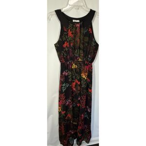 Lavand. Women's floral sheer overlay maxi tank dress size medium